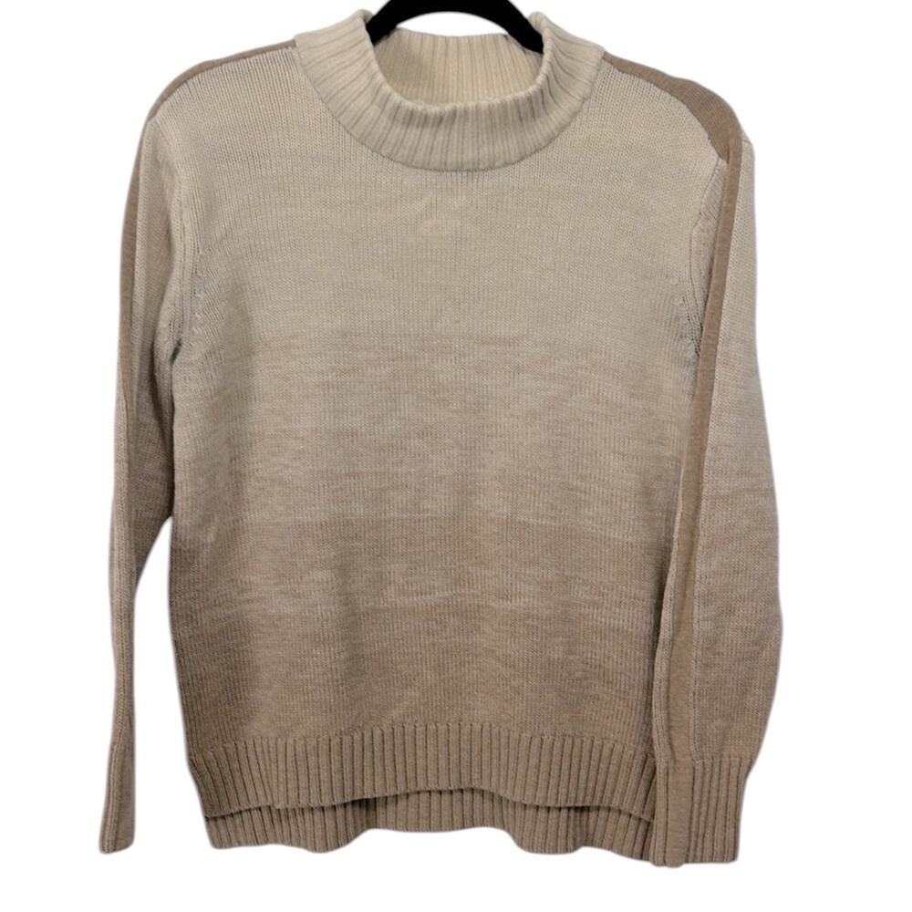 Athleta Brown Ombre Wool Mock Turtleneck Sweater Women’s Size L